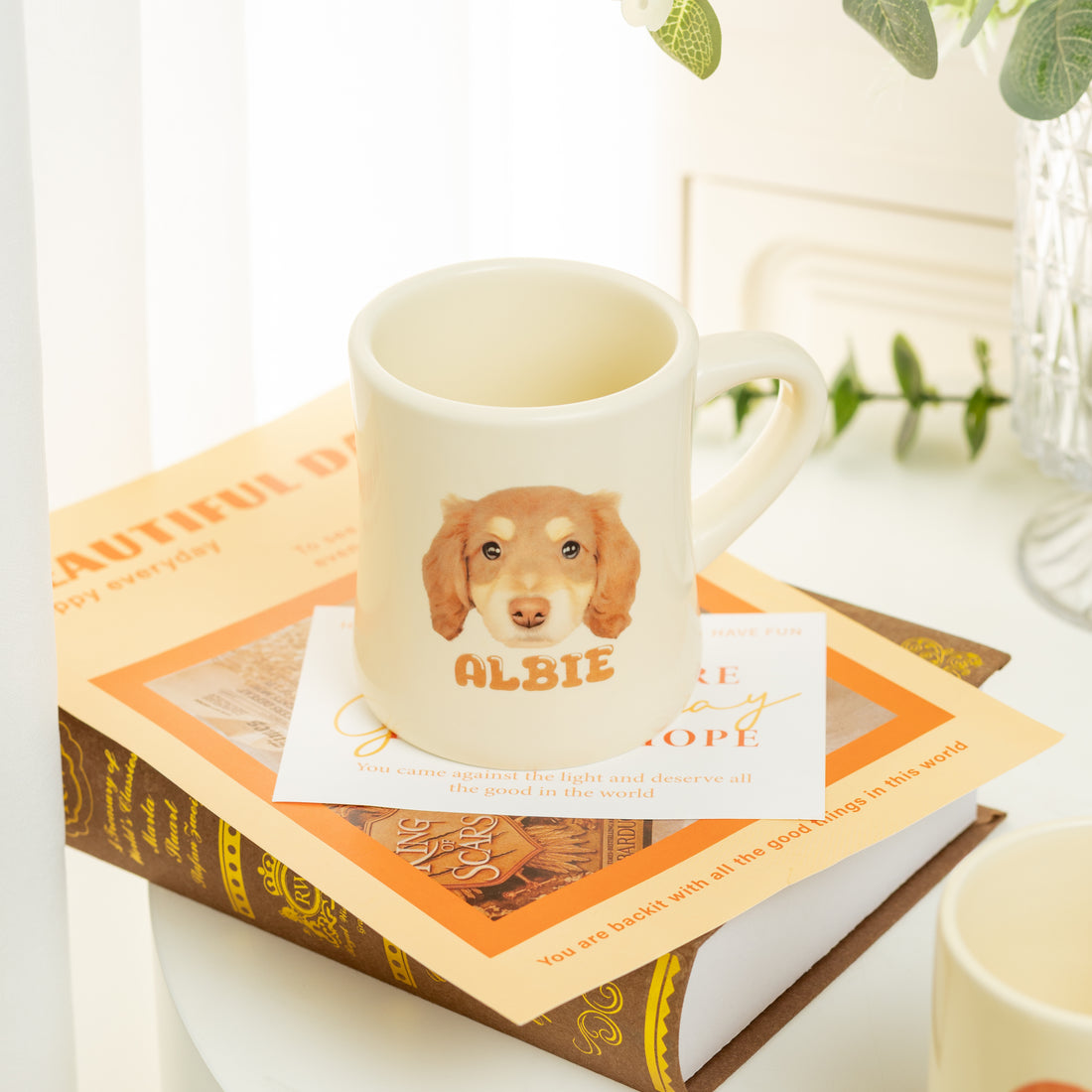 Custom Pet Hourglass Ceramic Mug | Personalized Hourglass Shape Coffee Cup Gift